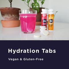 Close-up of vegan GU Energy Hydration with electrolytes and plant-based ingredients