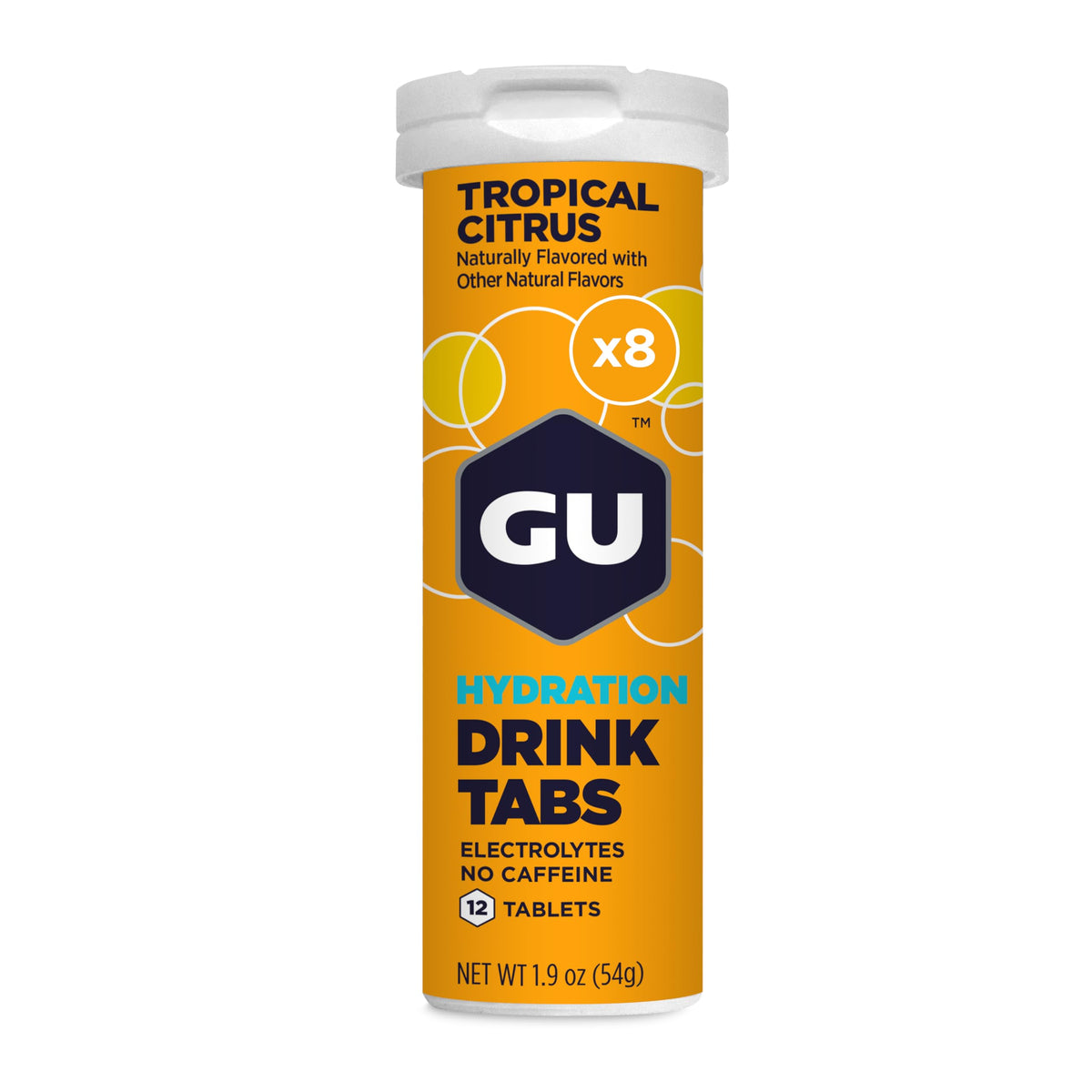 GU Energy Hydration Tabs packaging with eight tubes for on-the-go hydration