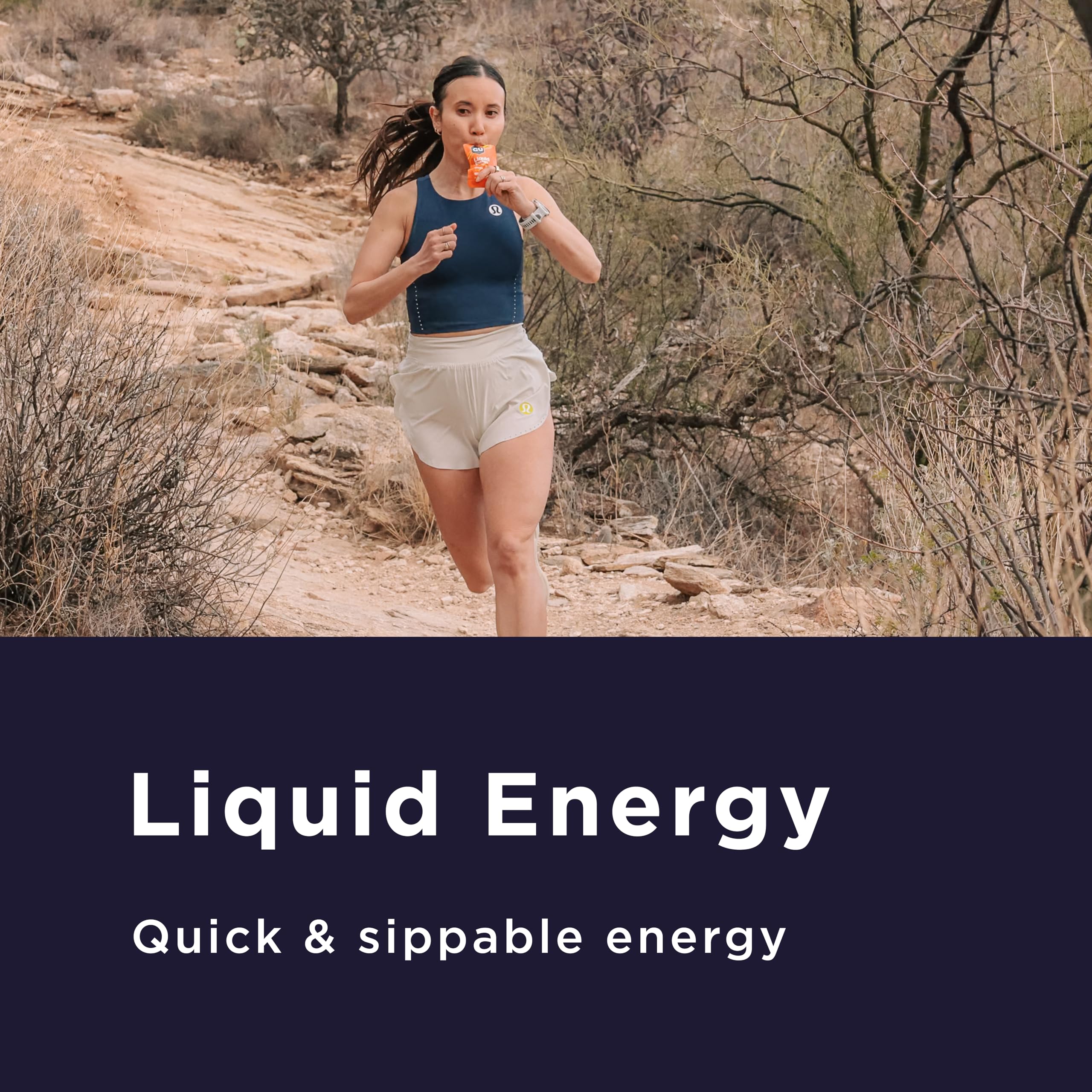 GU Energy Liquid Energy Orange packet for steady energy on long workouts.