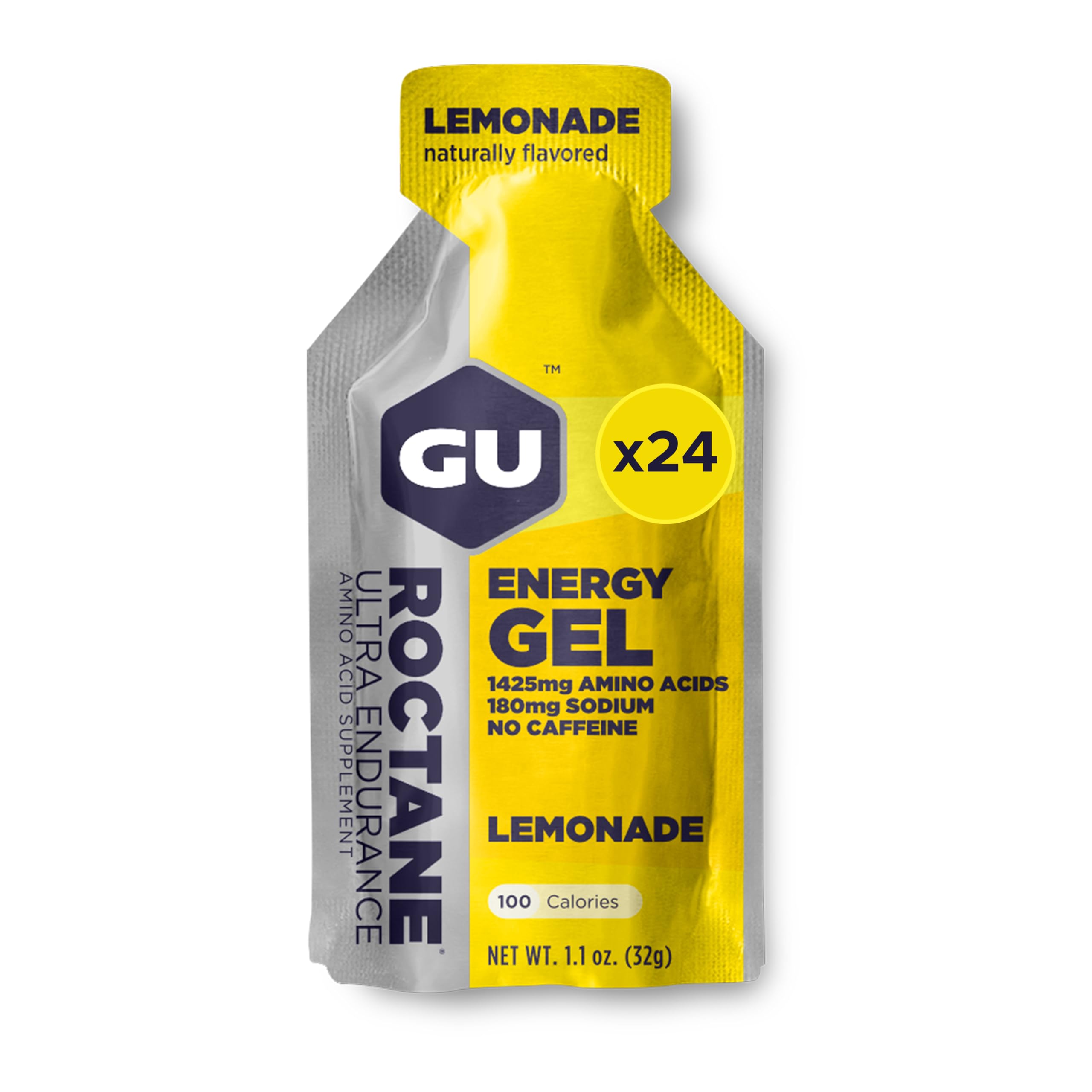 GU Energy Roctane Lemonade gel pack ready for endurance training