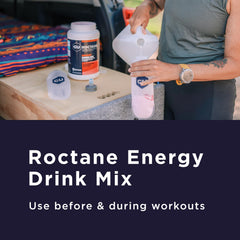 Roctane powder dissolving in water for quick energy