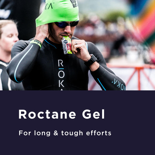 GU Energy Roctane sea salt chocolate open packet showing gel
