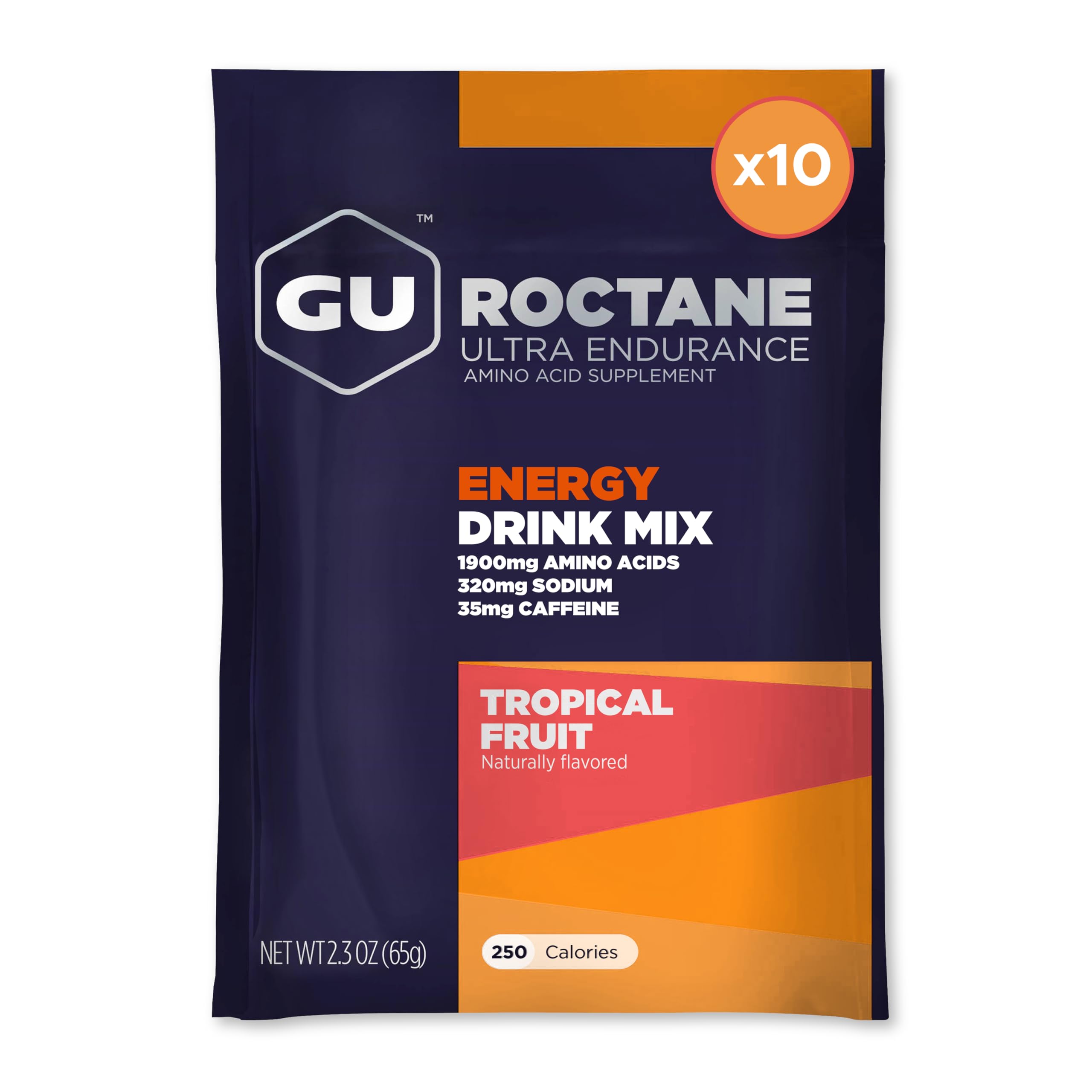 GU Energy Roctane Tropical Fruit packet for on-the-go endurance fueling.