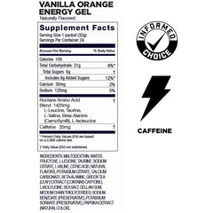Vanilla Orange caffeine gel packet for endurance focus