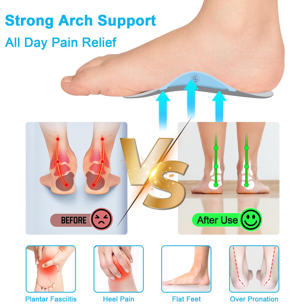 Guamar kids arch supports inside sneakers provide slim, non-bulky fit