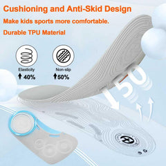Guamar TPU durability demonstrated in easy-clean insoles for kids.