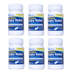 Guardian Dairy Relief bottle front showing fast-acting caplets for dairy digestion.