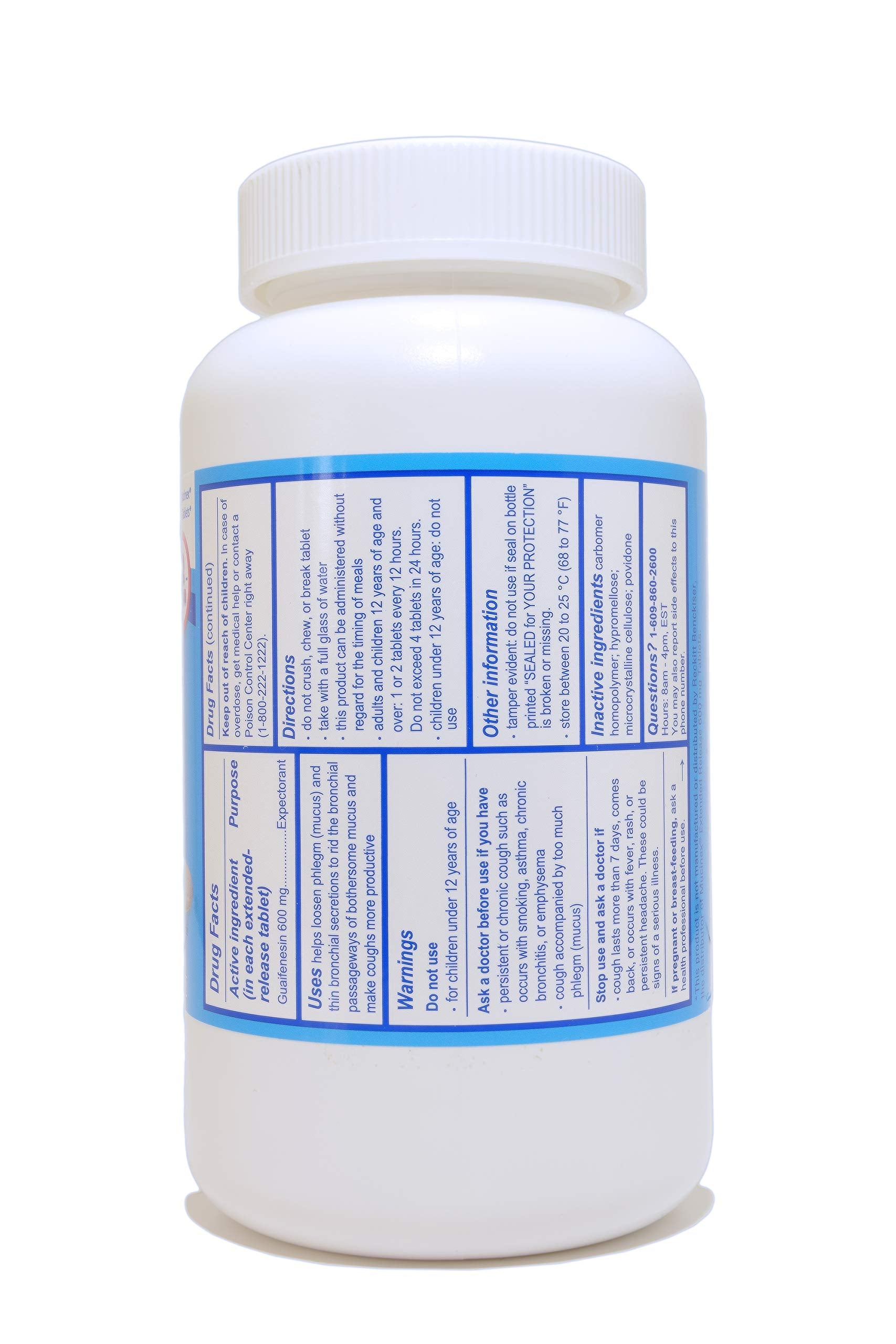Guardian Mucus Relief label closeup highlighting 12-hour extended release benefits