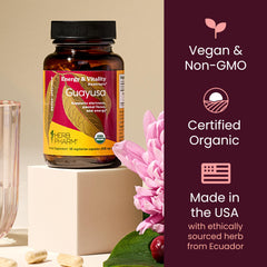 Herb Pharm Guayusa capsules pour demonstrates easy daily use.