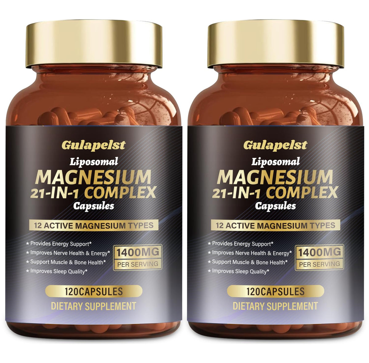 Gulapelst Liposomal Magnesium Capsules display a 12-form blend for comprehensive mineral support.
