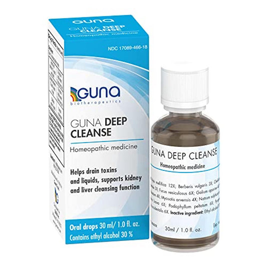 GUNA Deep Cleanse bottle pour supports gentle detox routine