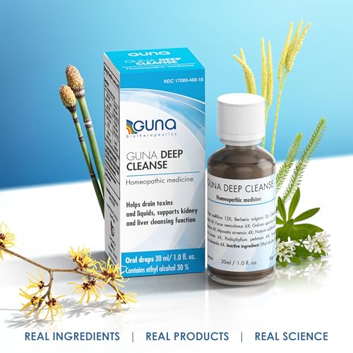 GUNA Deep Cleanse bottle with drops demonstrates discreet home detox routine