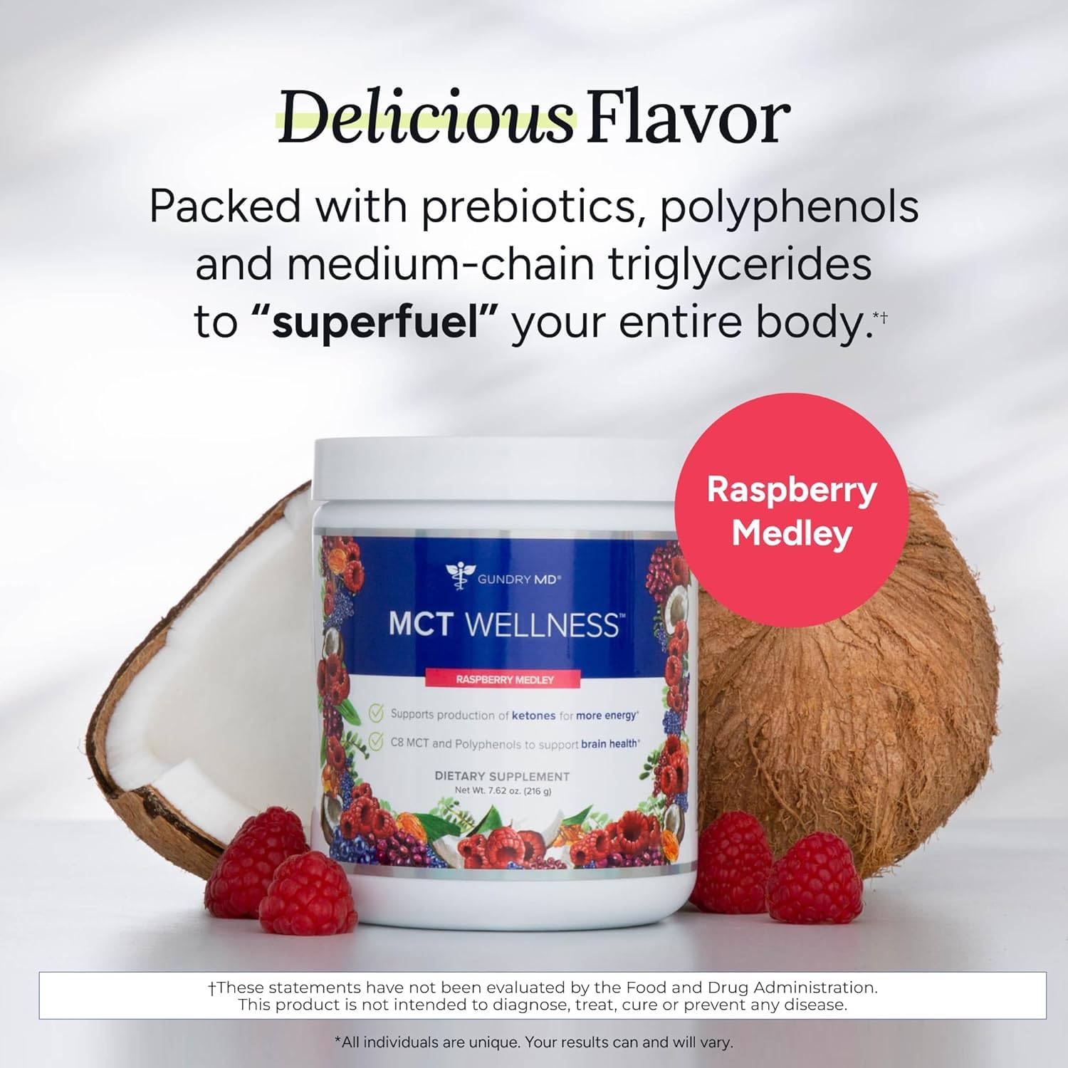 Gundry MD MCT Wellness Powder label closeup reveals key ingredients and nutrition values