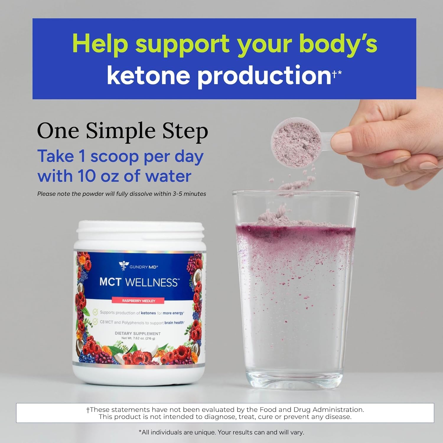 Gundry MD MCT Wellness Powder raspberry-medley jar shows berry flavor and sugar-free profile