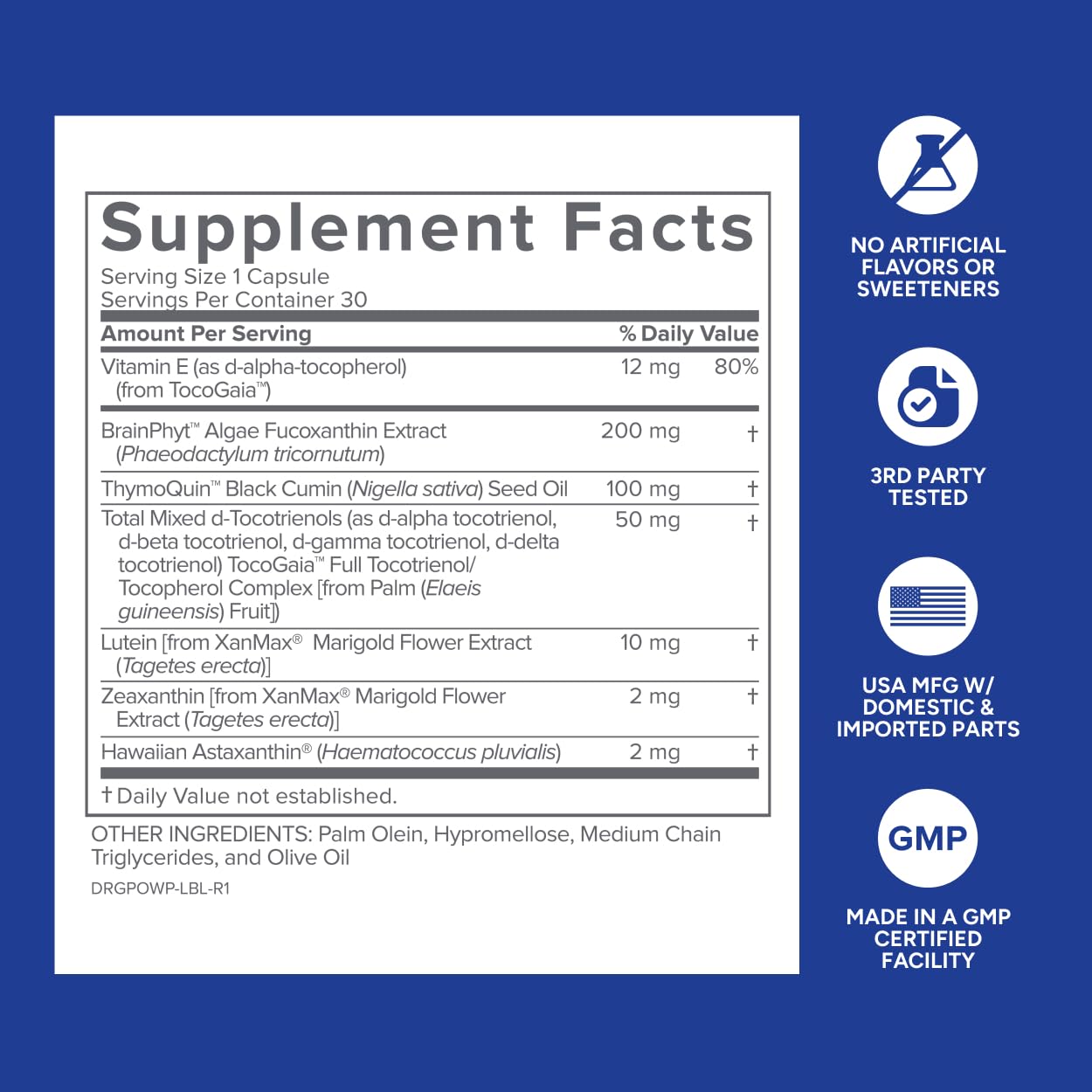 Capsules ready to take daily with water for energy and focus