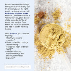 Gundry MD Pro Plant Complete Shake Vanilla tub label shows servings and ingredients