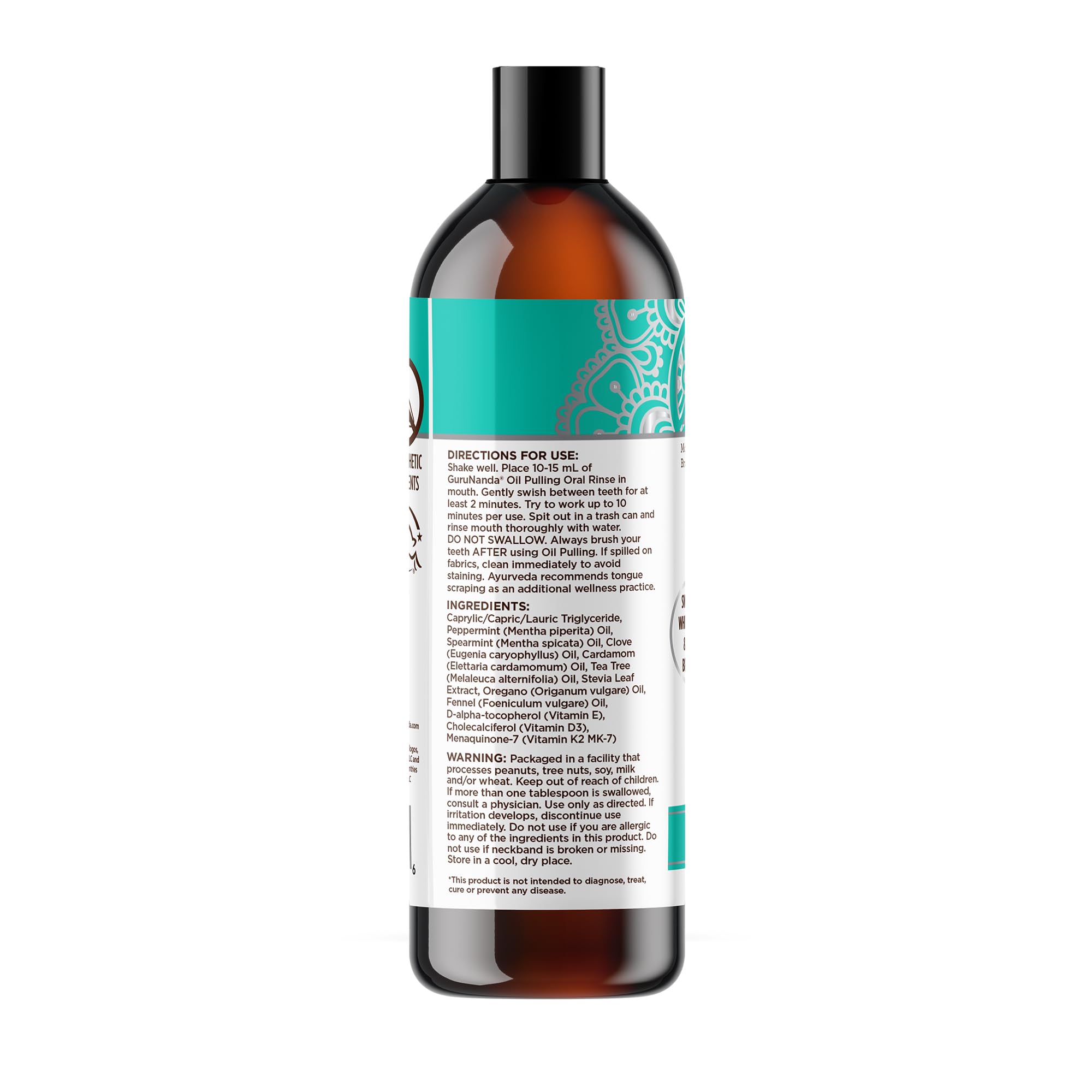 Morning oil pulling before brushing ritual