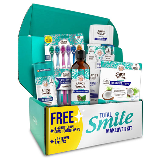 GuruNanda cocomint oil pulling bottle for fresh breath and healthy gums