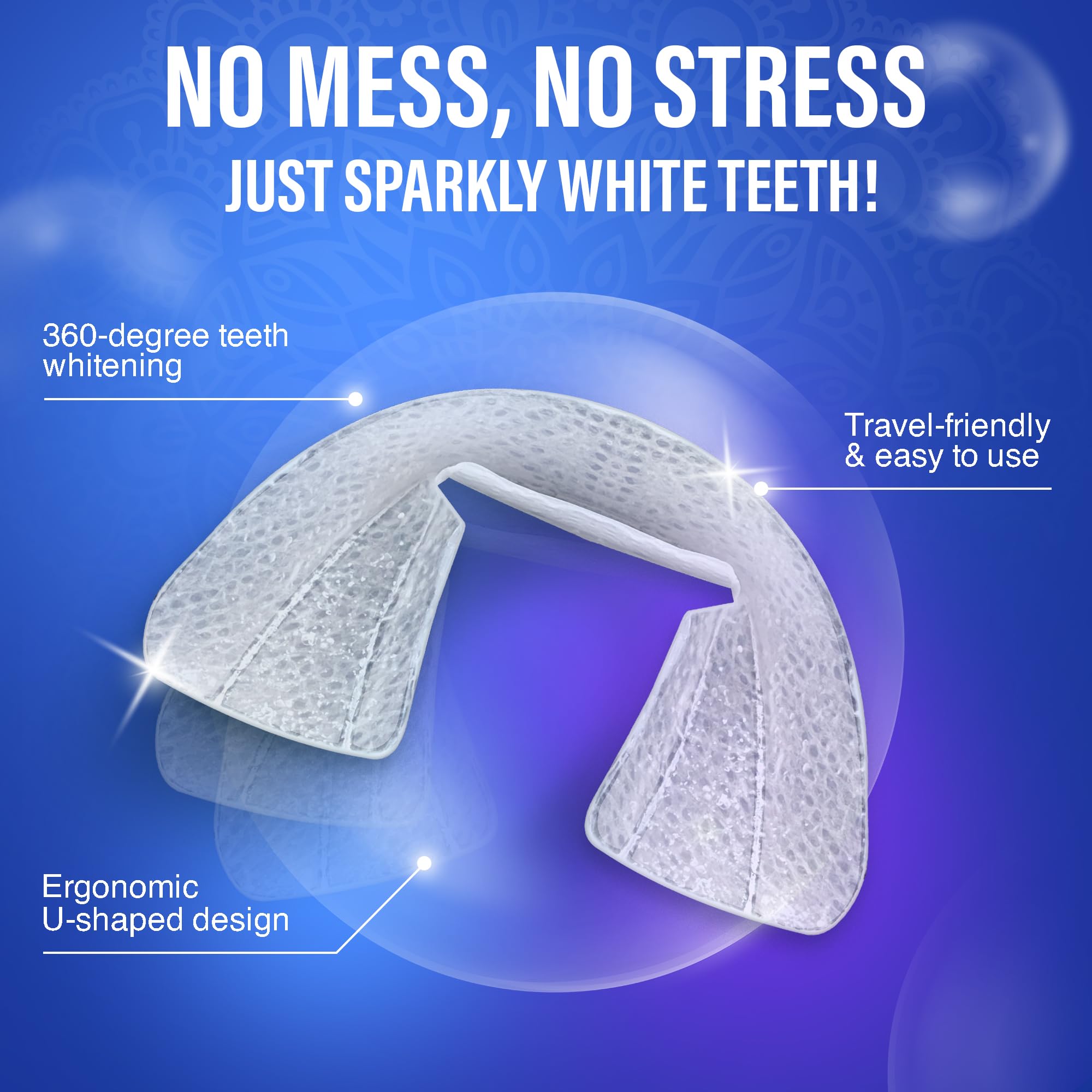 GuruNanda ergonomic U-shaped design tray for easy, comfy whitening