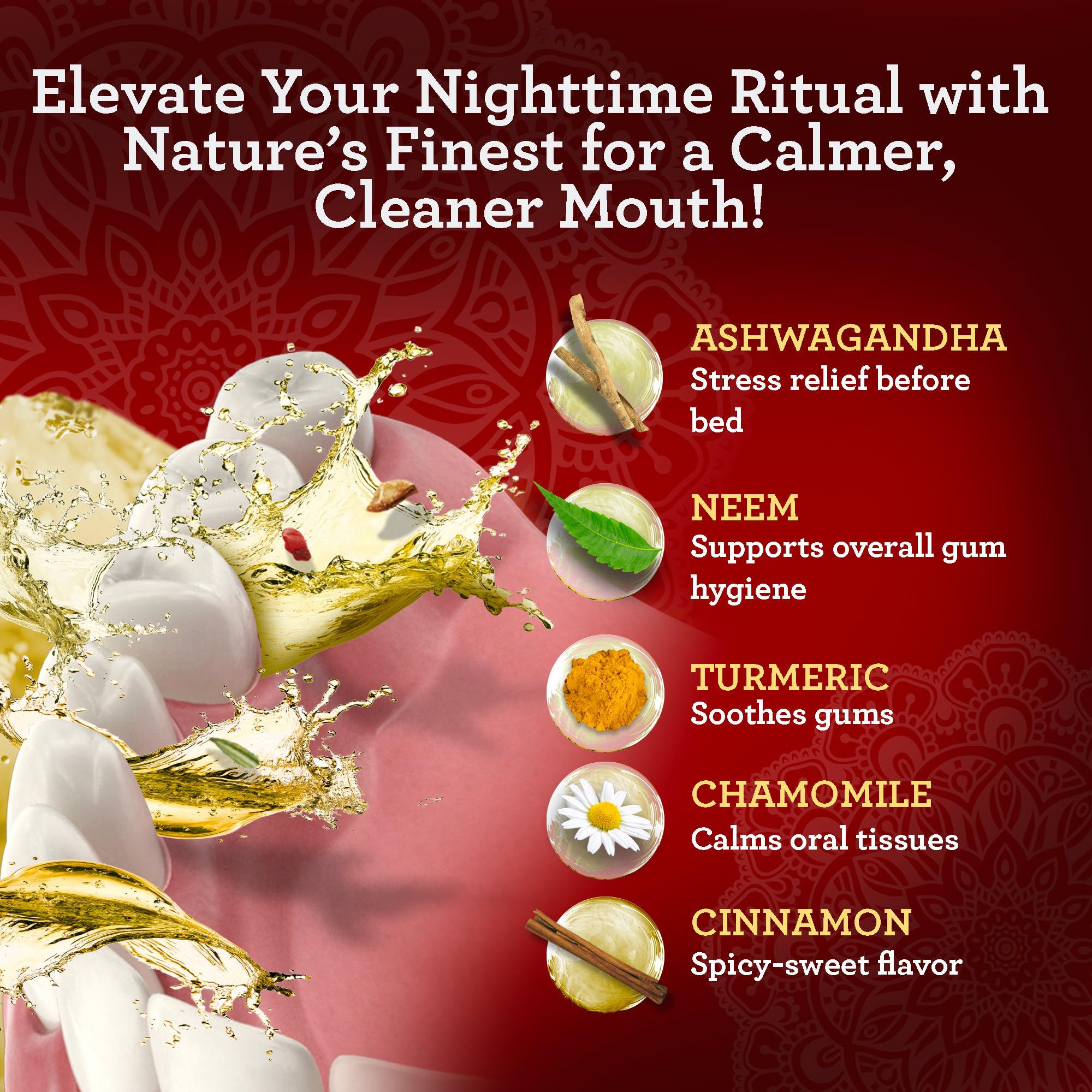 GuruNanda oil-pulling swirl action promotes a clean mouthfeel