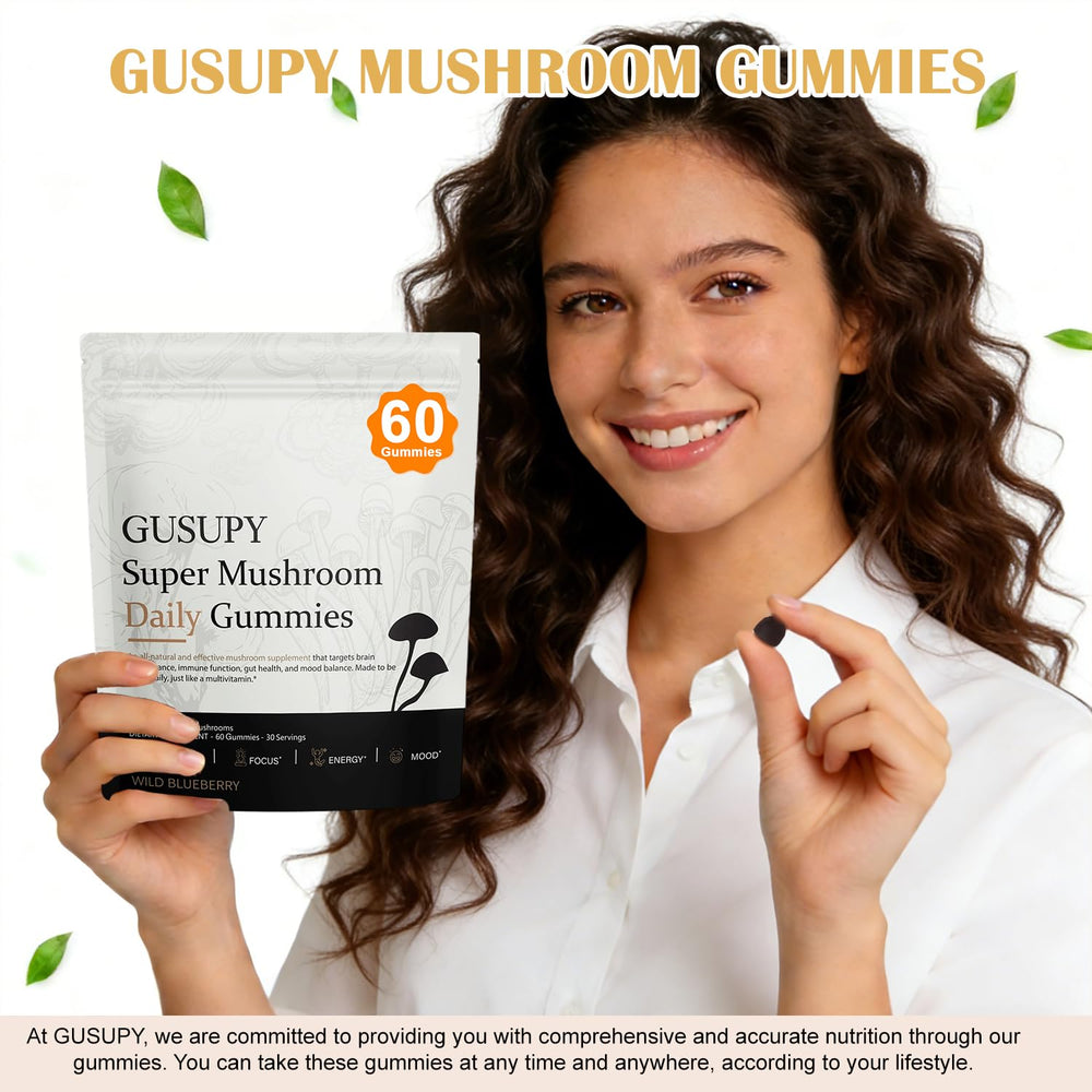 GUSUPY 60 gummies per pack label for easy daily habit.