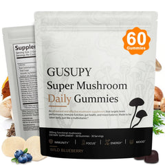 GUSUPY Lions Mane bottle ready for daily cognitive support with tasty gummies.