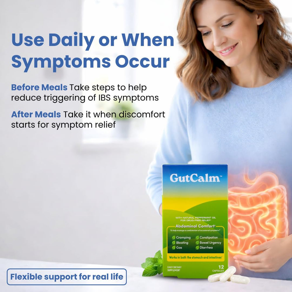 GutCalm aroma breath illustrating quick relief signals.