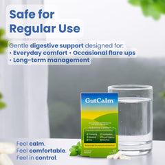 GutCalm daily use capsules promoting routine digestive comfort.