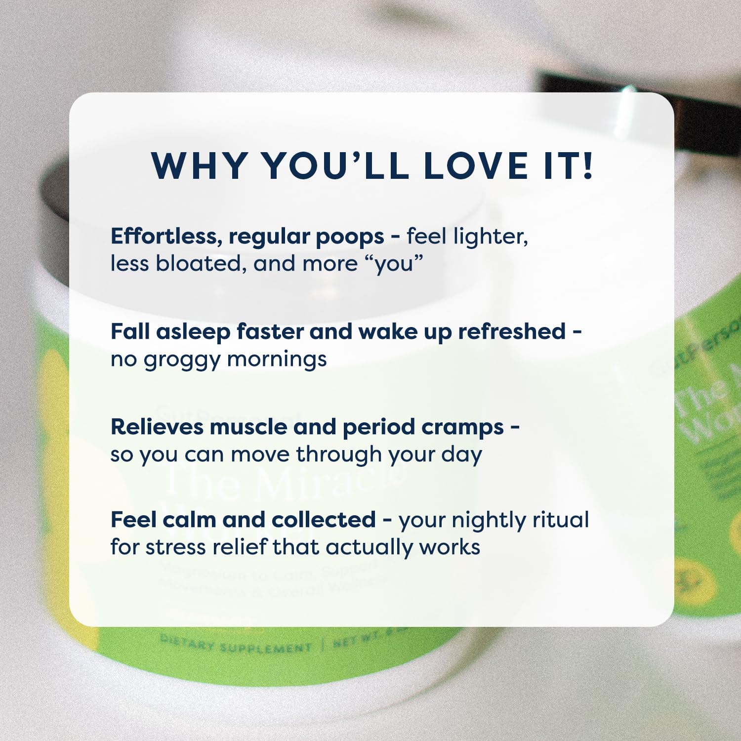 GutPersonal Miracle Worker scoop ready for easy nightly dosing