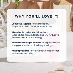 GutPersonal The Prenatal capsules close-up highlights high folate and B12 content.
