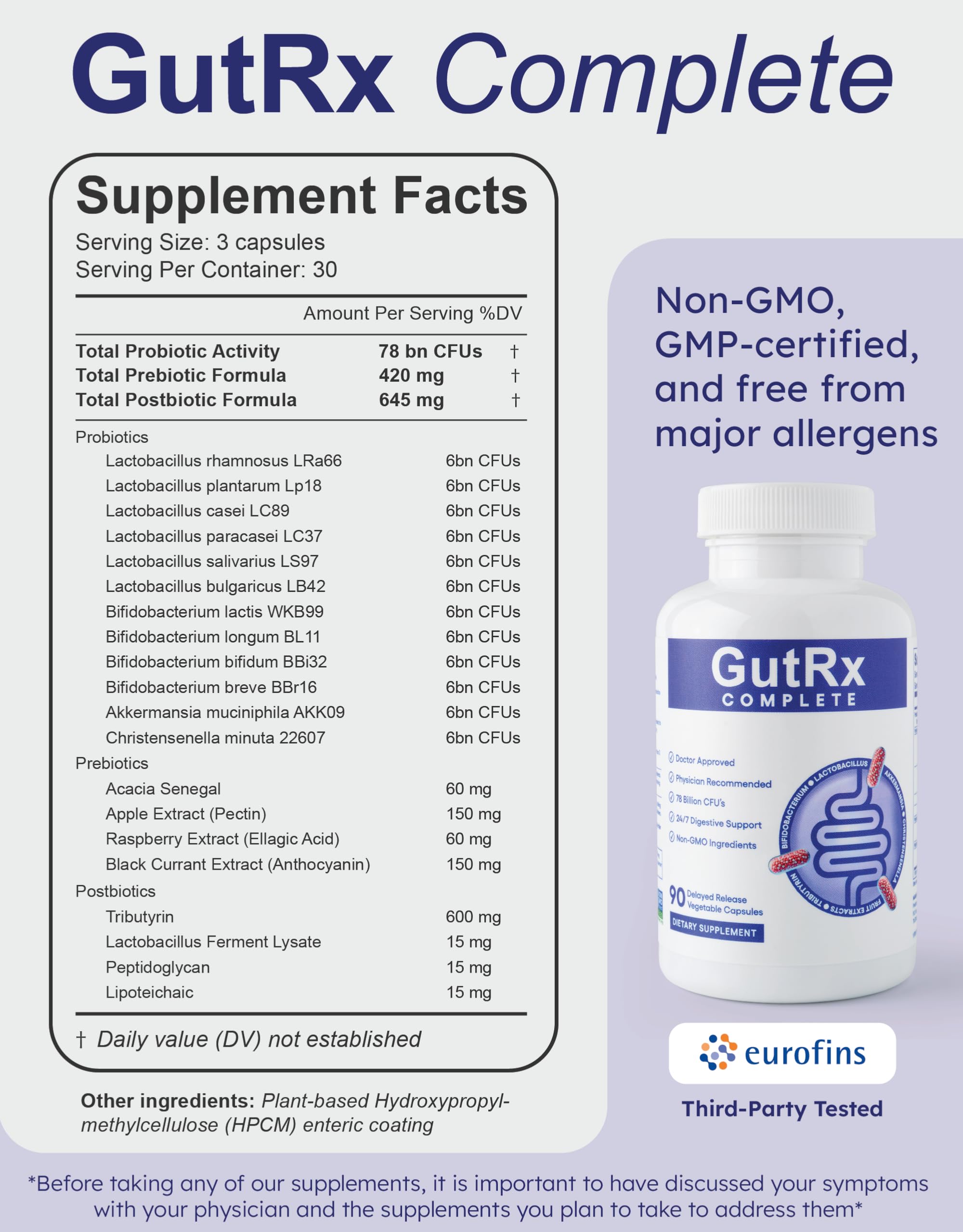 GutRx Complete packaging on a shelf suggesting a comprehensive microbiome support routine.