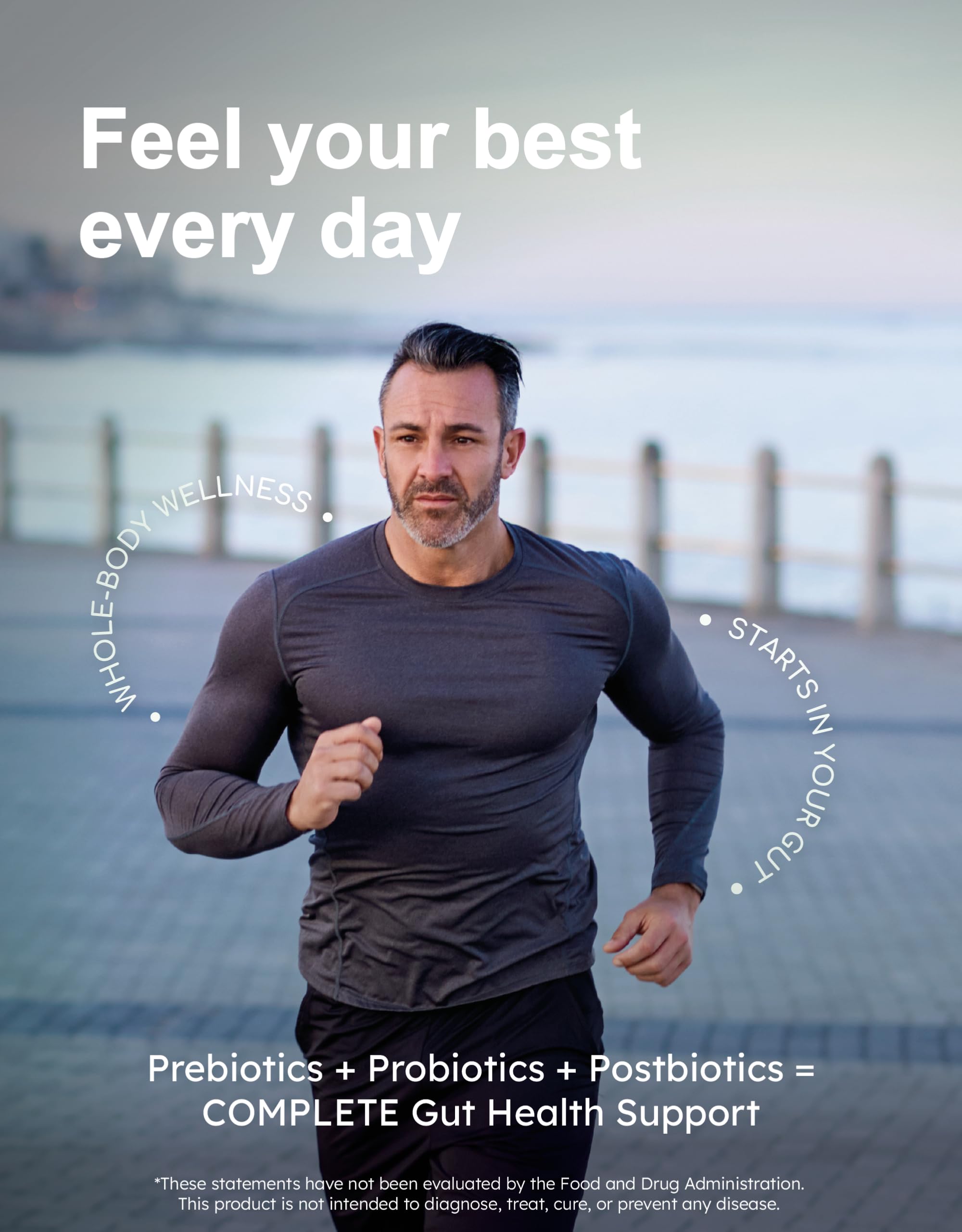 GutRx Complete prebiotic blend ingredients visual with Acacia Senegal for digestive nourishment.