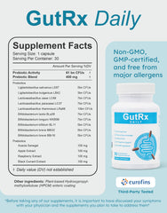 GutRx digestive health scene with bottle on a clean surface