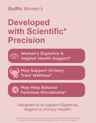 GutRx Women’s cranberry and D‑Mannose feature highlights urinary support and wellness possibilities.