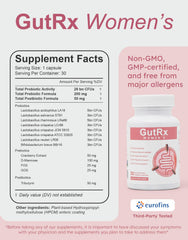 GutRx Women’s lifestyle-friendly packaging and vegan capsules highlight convenient daily wellness.