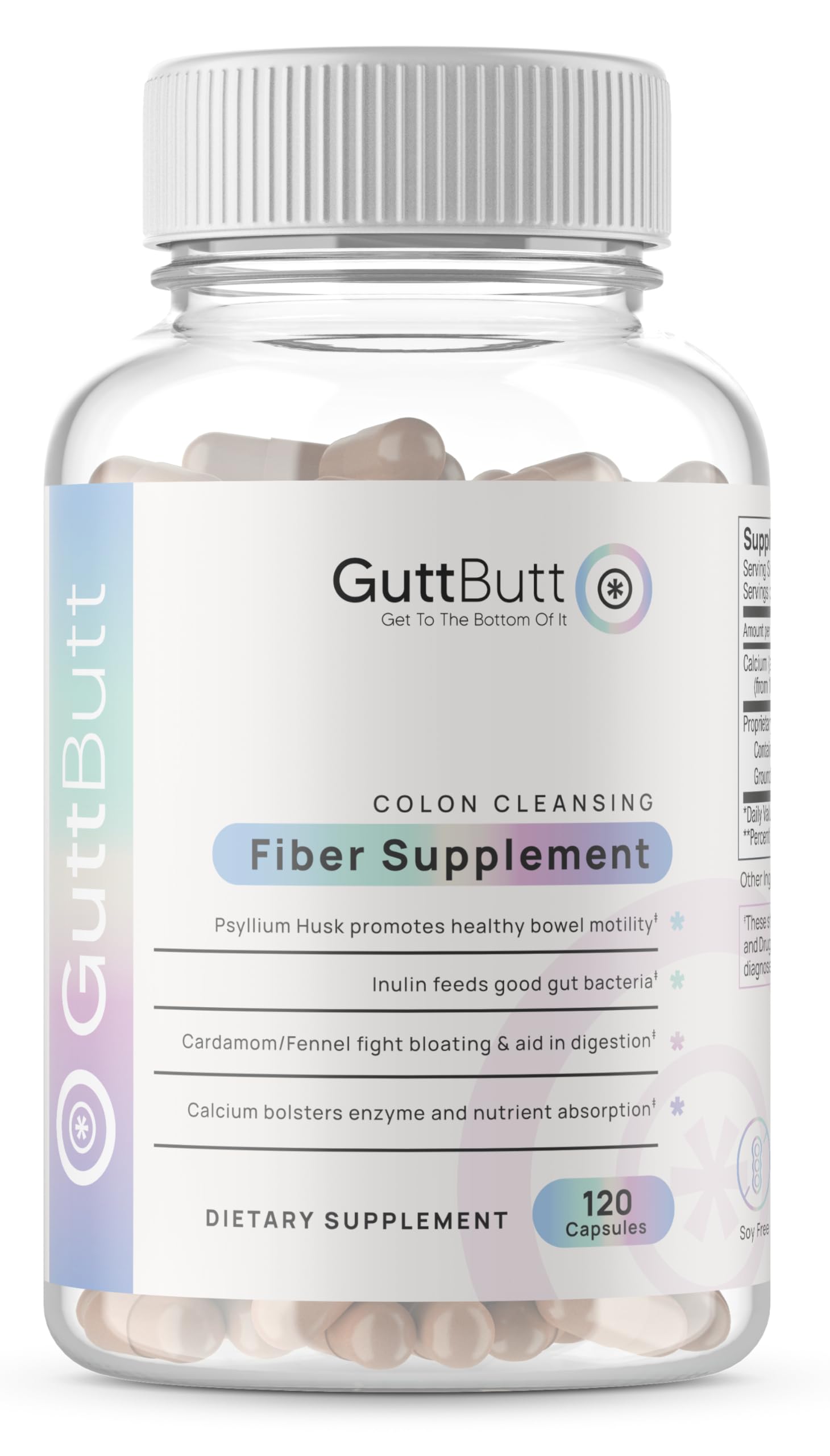 GuttButt bottle pour shows easy daily intake for regularity