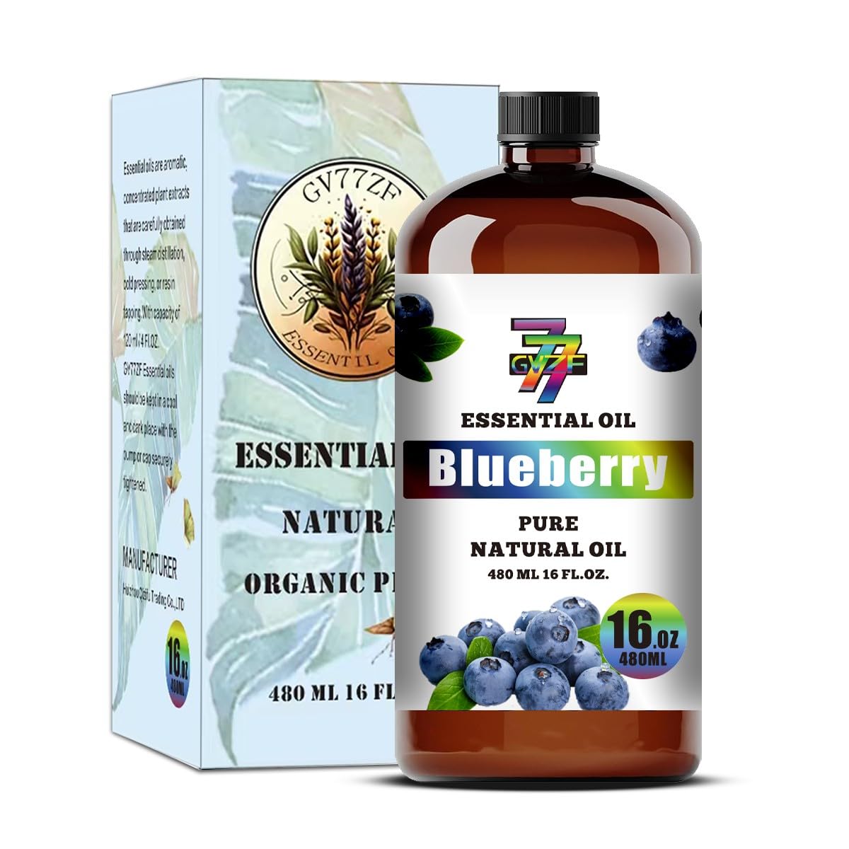 GV77ZF Blueberry Essential Oil bottle for aromatherapy and home fragrance