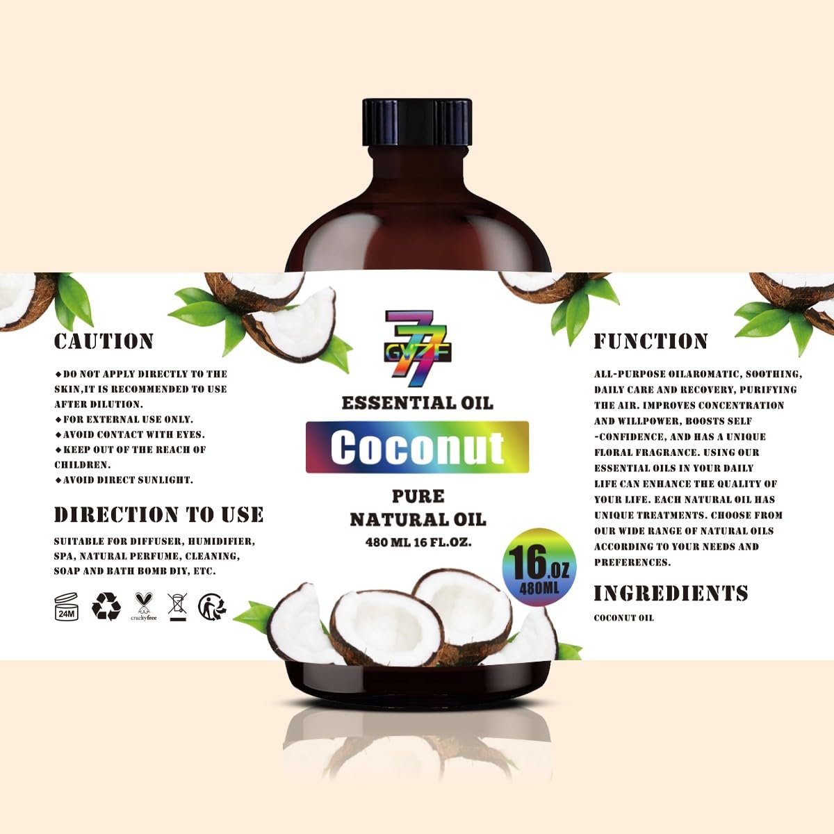 GV77ZF Coconut Essential Oil gift box ready for gifting