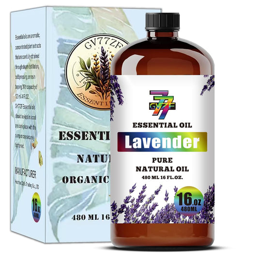 GV77ZF Lavender Essential Oil bottle 16oz for diffusers and relaxation