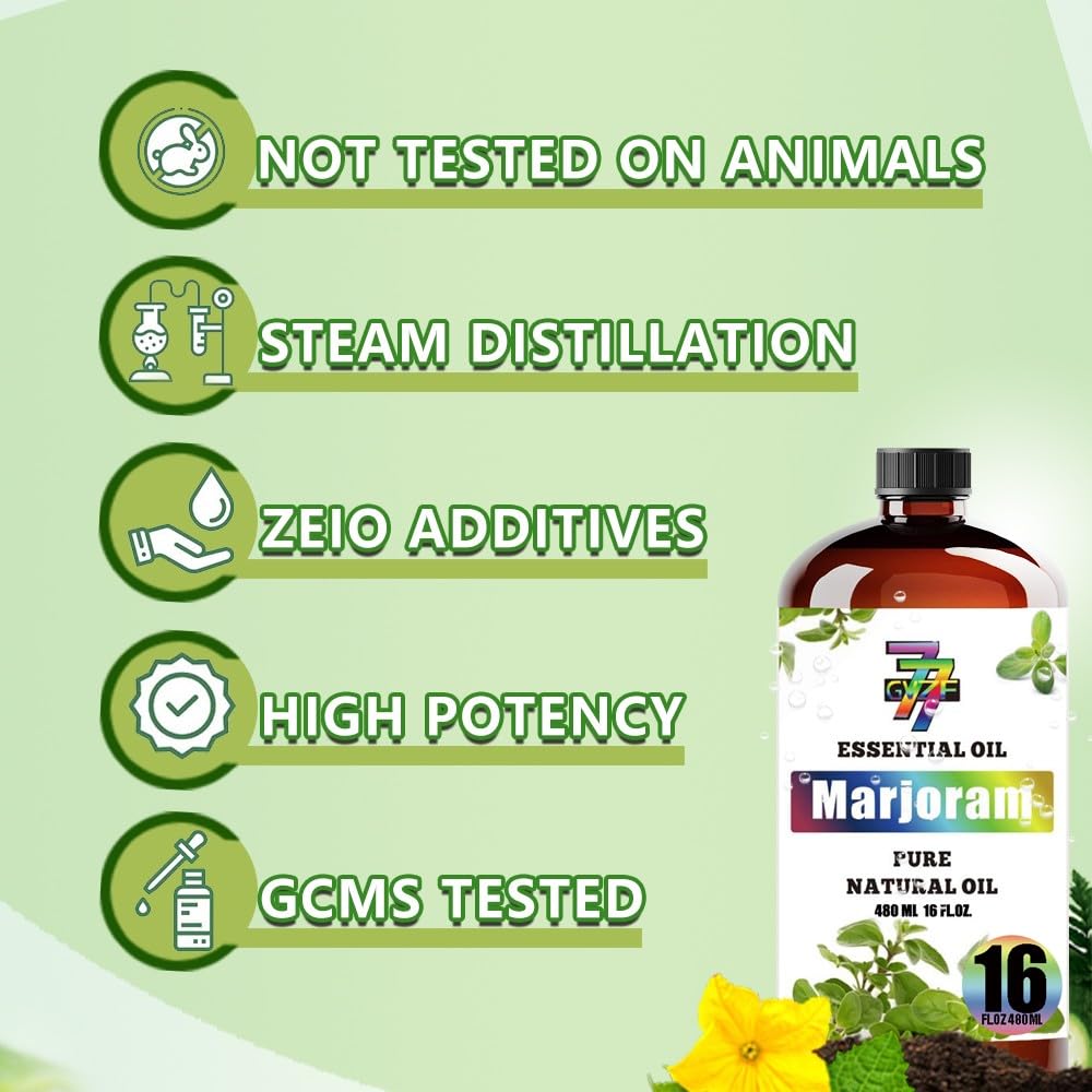 GV77ZF Marjoram Essential Oil ideal for candles and melts with a gentle herbal scent.