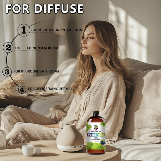 GV77ZF peppermint oil in diffuser setup for refreshing atmosphere