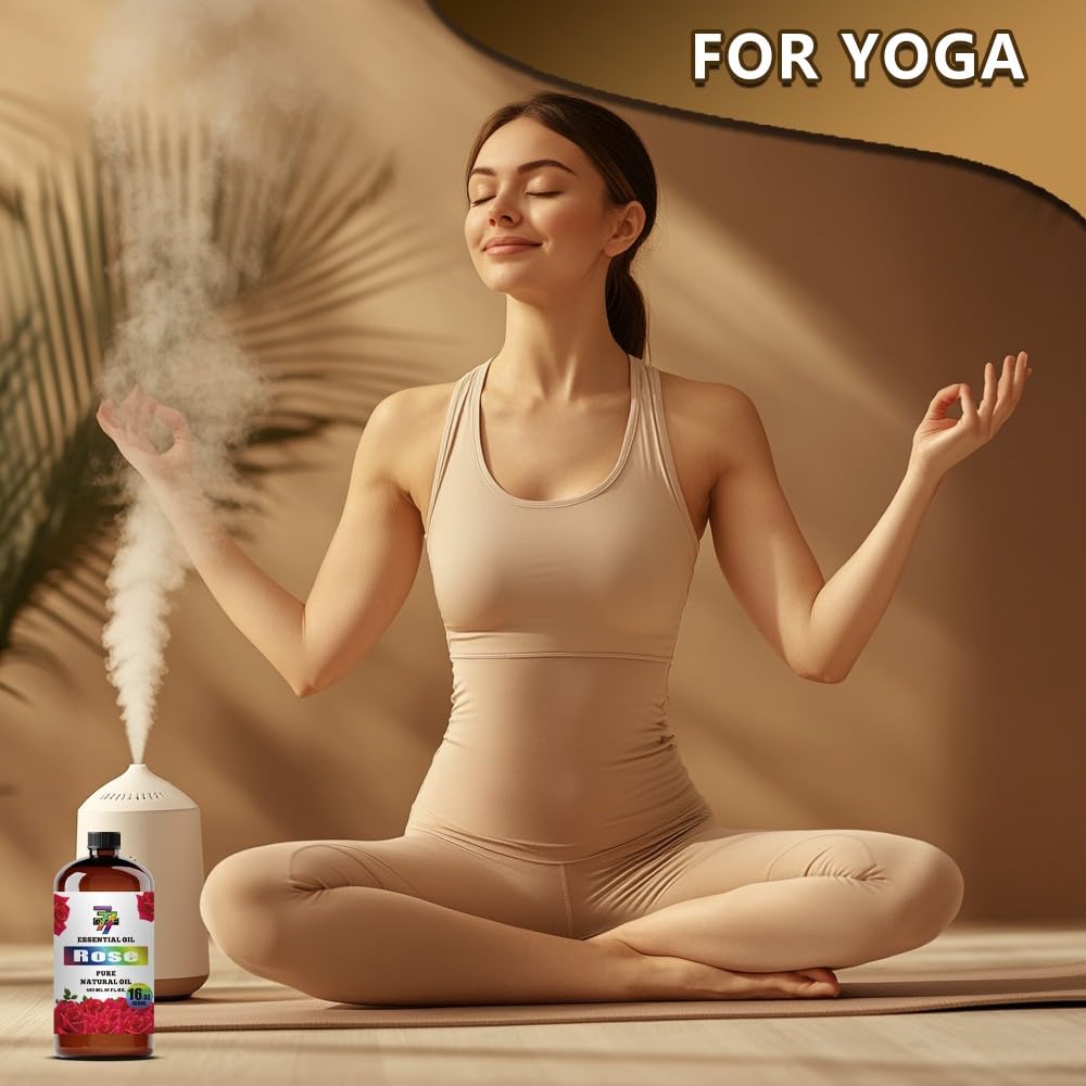 GV77ZF Rose Essential Oil in diffuser setup creates calming ambience