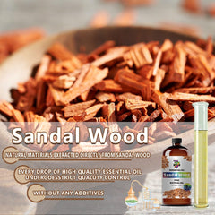 Amber glass bottle protects GV77ZF sandalwood oil from UV light
