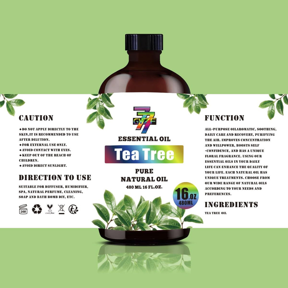 GV77ZF Tea Tree oil packaging with double seal for reliability.