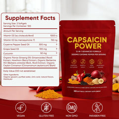 GXSAE Cayenne Pepper Softgels close-up showcasing cayenne blend
