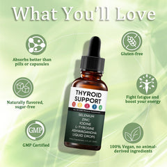 GXSAE Kindled Thyroid Drops packaging appeals to clean, vegetarian-friendly formulation.
