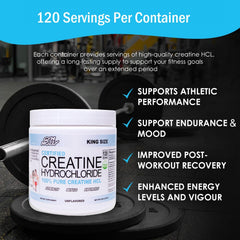Gym Molly Creatine HCL label with clean, minimalist design.