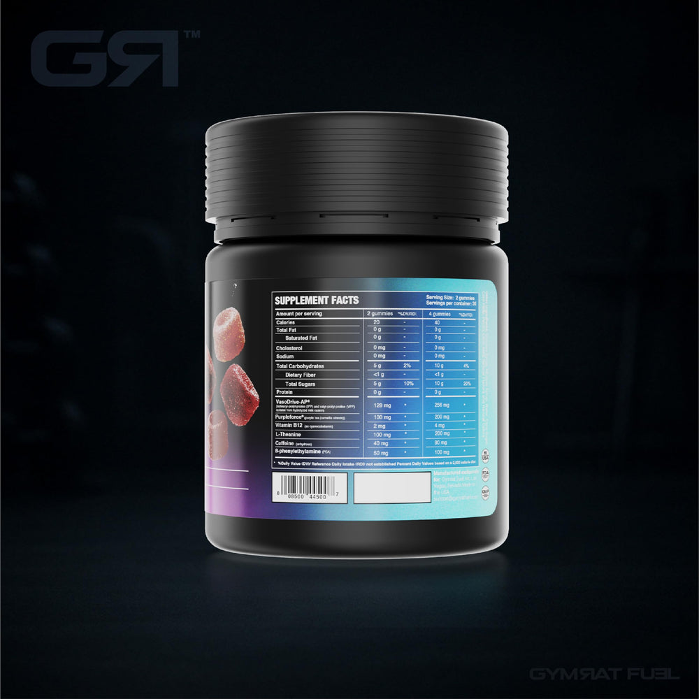 GymRat Fuel gummies in gym setting for ready-to-use energy