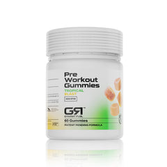 Gymrat Fuel Pre Workout Gummies Tropical Blast bottle ready for a gym session and sustained energy.