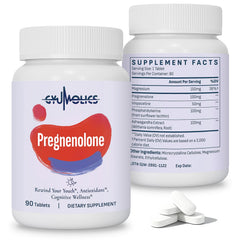 Gyumolics Pregnenolone 100mg bottle label highlights cognitive support